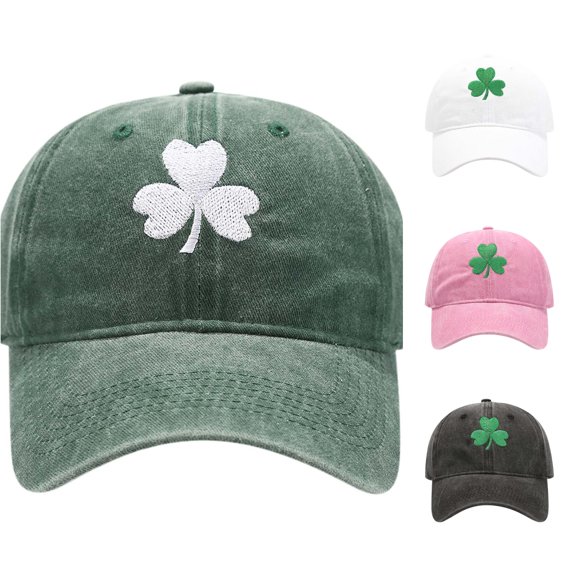 XIAOCHA Womens Embroidered Washed Baseball Cap Shapeable Brim Outdoor Dad Hat,Green