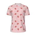 thumbnail image 5 of Wukai Floral Strawberr Print Men's Short-Sleeved Mesh T-Shirt,Quick-Dry Short Sleeve Workout T-Shirt-Small, 5 of 8