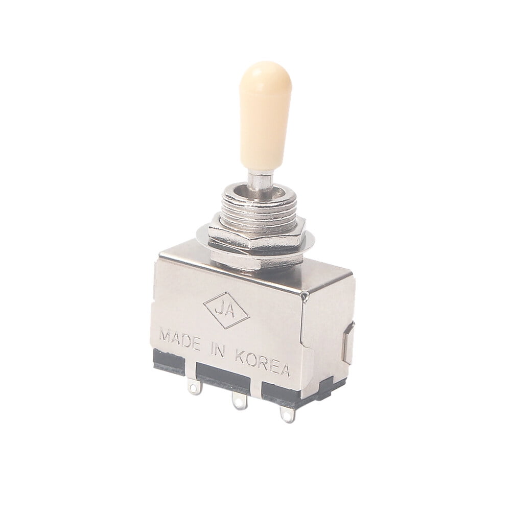 3 Way Pickup Selector Toggle Switch Guitar Box Toggle Knob (Yellow and