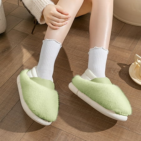 

Tawop Shoes Women Slippers Platform Cotton Slippers Thick Bottom Soft Slippers for Women Indoor and Outdoor Wide
