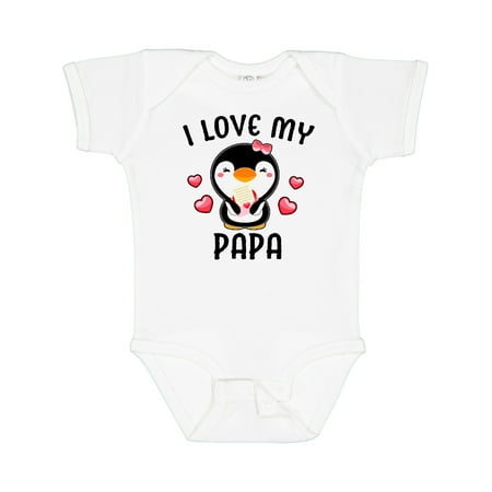 

Inktastic I Love My Papa with Cute Penguin and Hearts Gift Baby Girl Bodysuit