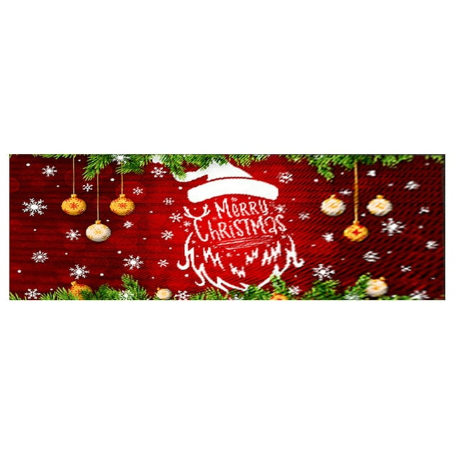 Sofa Vama Ropa de Cama Felpudo navideño, largo para cocina, antideslizante y antisuciedad, para puerta de entrada for Navideño