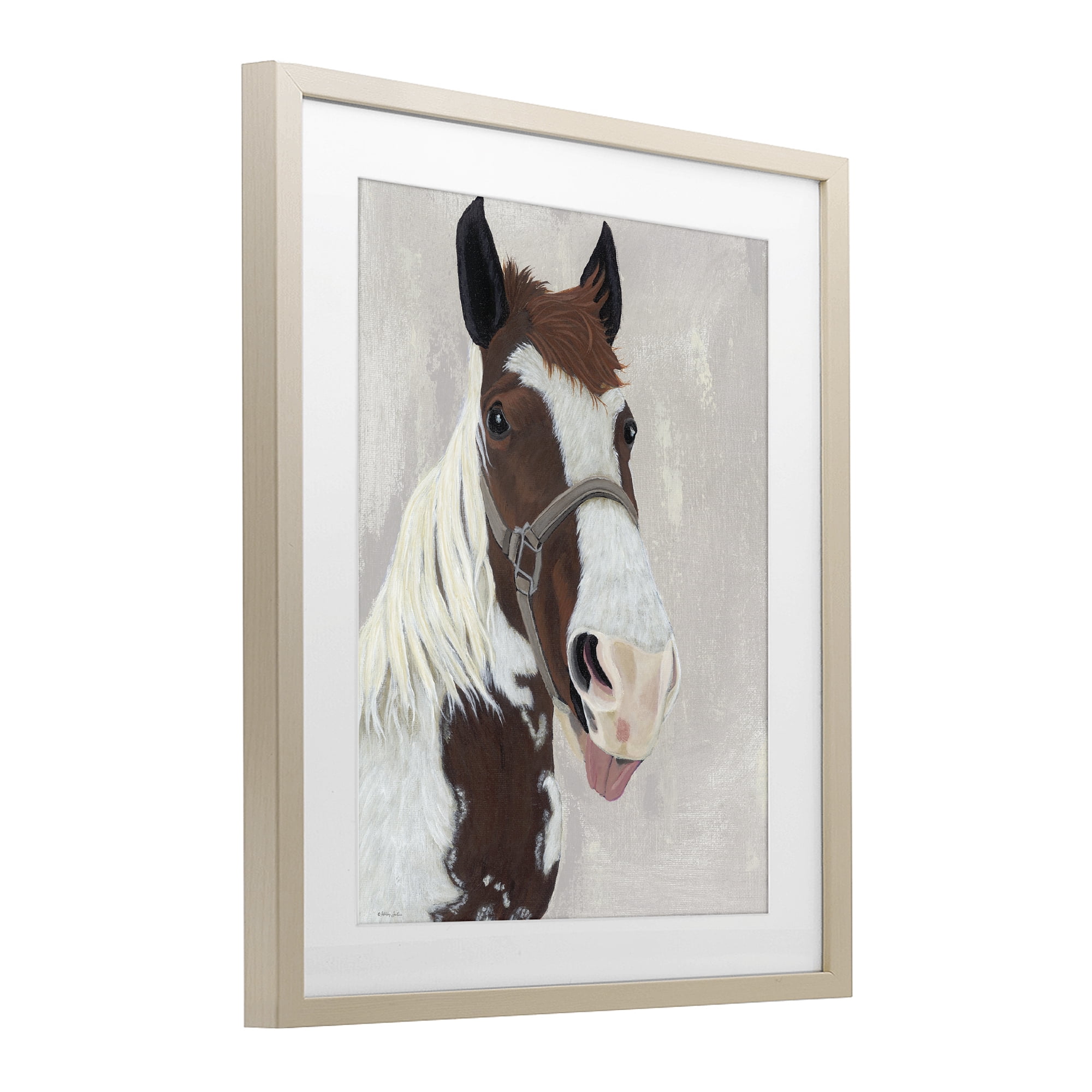 Stupell Industries Henry Horse Funny Tongue Birch Framed Print Under Glass, design by Ashley Justice