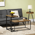 Nesting Tables Industrial Coffee Table Set with Metal Frame