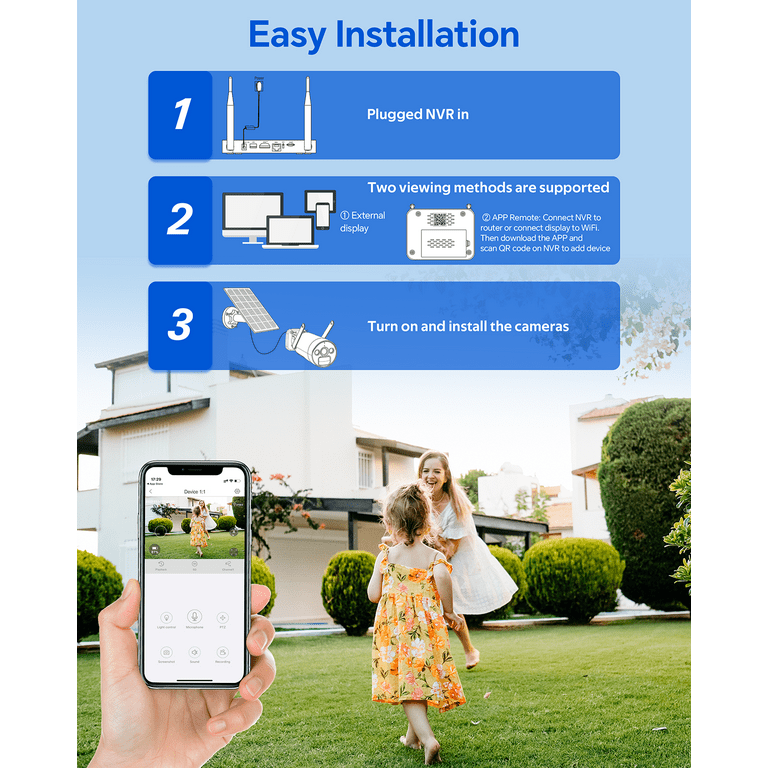 2K Wireless Security Camera System with 10 CH 5MP NVR Kit 10Pcs cameras 3MP  WiFi Surveillance Camera for Home Night Vision