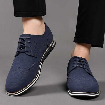 Gubotare Men s Oxfords Men s Prince Classic Modern Formal Oxford Shoes Classic Lace-up Formal Oxford (Blue 10)