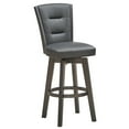 thumbnail image 2 of Poundex Furniture 29" Faux Leather Swivel Bar Stool in Gray (Set of 2), 2 of 5
