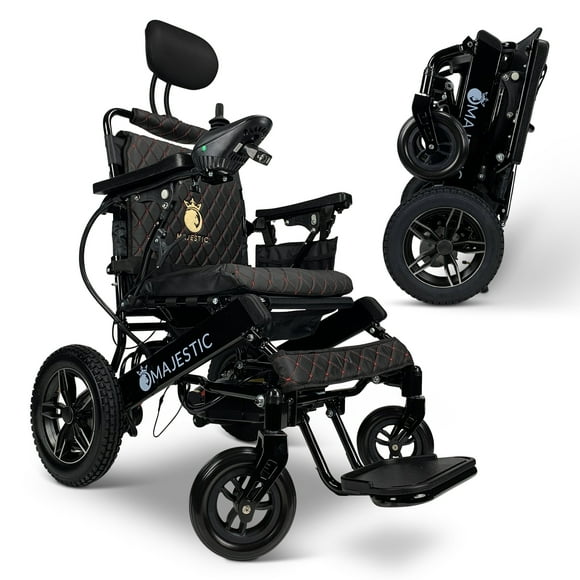 Majestic Buvan Fauteuil Roulant Électrique, Fauteuils Roulants Pliants Légers, Fauteuil Roulant Motorisé, Siège de 17,5′′ de Large, Batterie de 20 Ah Autonomie de 17+ Miles, Capacité de Charge de 310 Lb