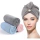 thumbnail image 1 of 3 Pack Hair Drying Towels Wrap, Quick Drying Towel Hair Dry Cap with Buttons, Absorbent Twist Hair Turban with Button Design., 1 of 4