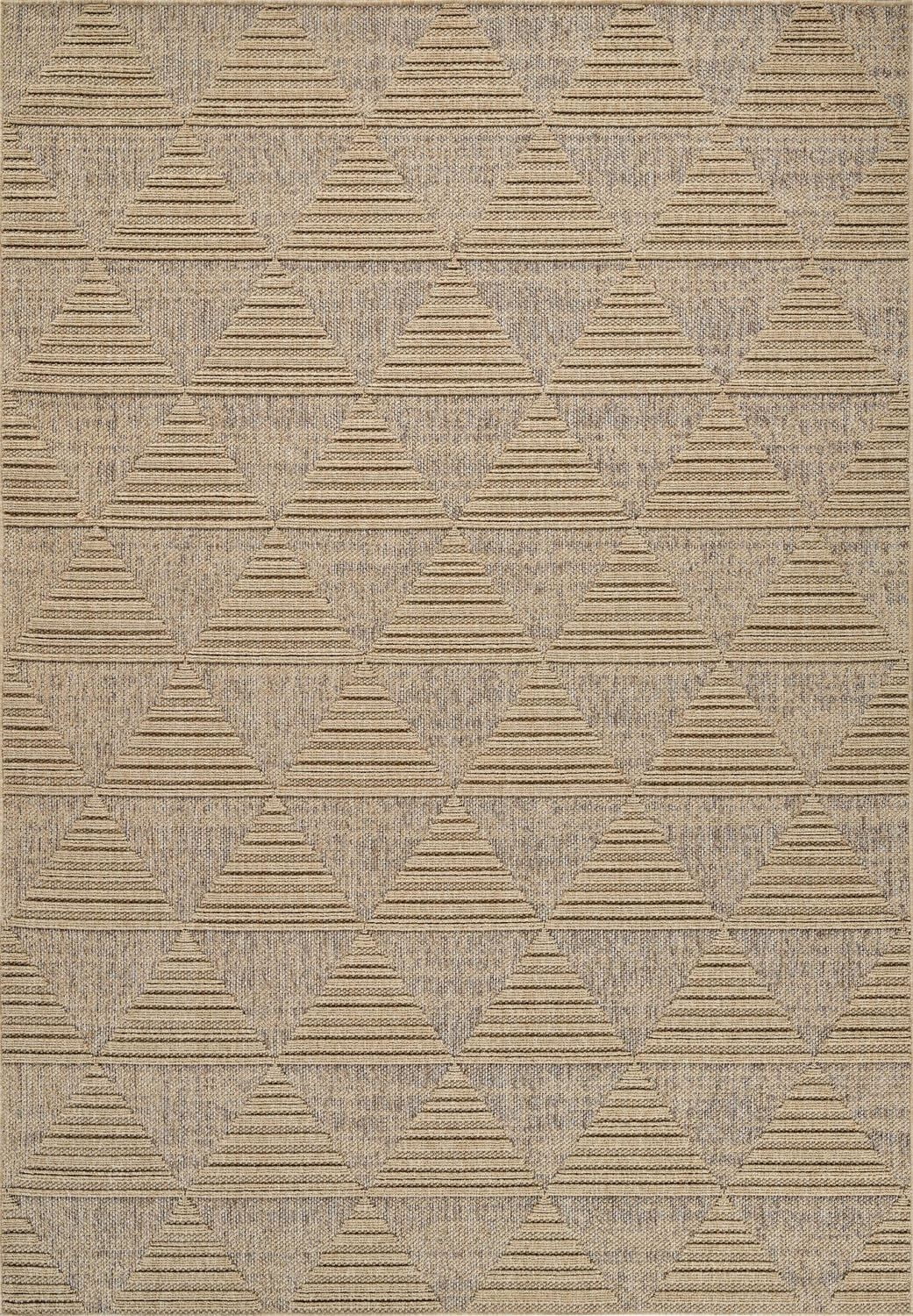 Rug Branch Hogar Abstract Indoor Outdoor Area Rug, Brown Beige, Modern - Living Room, Bedroom, Dining Room, and Kitchen