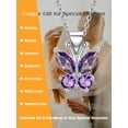 thumbnail image 5 of Bestyle Cute Butterfly Birthstone Necklace for Women, February Pendant Necklace Choker Jewelry Gifts for Mother's Day Birthday Graduation, 5 of 7
