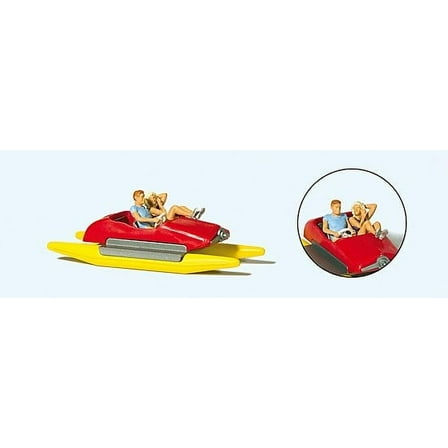 HO Couple in Red Paddleboat