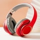 thumbnail image 1 of Auriculares inalámbricos Bluetooth grises y rojos, diadema metálica telescópica grande, 1 of 2