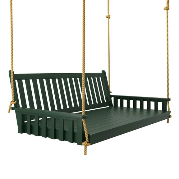 Keystone Amish Co. 4 Foot Franklin Porch Swing Bed with Ropes, Dark Green Paint