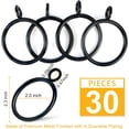 thumbnail image 2 of 30 PCS Curtain Rings with Eyelet for Window Treatment, 2.0-inch Inner Diameter Drapery Rings for up to 1 3/4 inch Curtain Rod (Black), 2 of 5