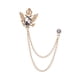 thumbnail image 3 of Broche de traje con cadena, prendedor de solapa, broche de águila de aleación, broche de solapa para hombre Oro y blanco, 3 of 9