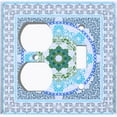 thumbnail image 4 of Metal Light Switch Plate Cover Elegant Blue Floral Mandala Rug Tile Pattern TIL072, 4 of 13