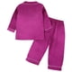 thumbnail image 4 of Odeerbi 1-8 Años Niños Niñas Pijama de Satén Con Solapa Entallada Camisa de Manga Larga Conjunto de Pantalones Suave Ropa de Dormir de Dos Piezas Pijama de Dos Piezas, 4 of 9