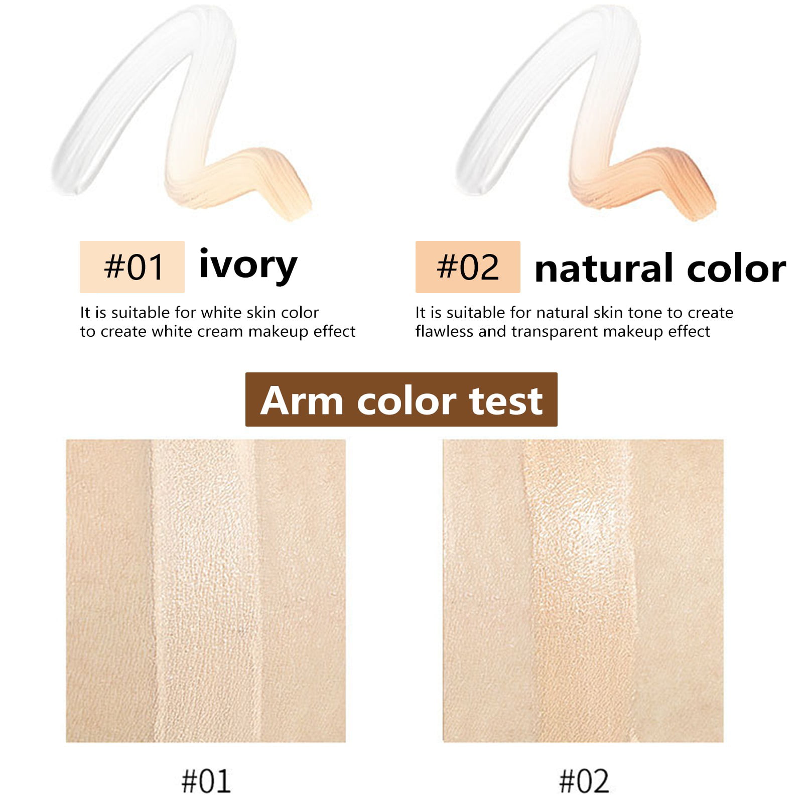 Pjtewawe Makeup Portable Temperature Changing Liquid Foundation Natural  Color Ivory White Brightening Concealer Fit Skin Tone Is Not Easy To Fade 2  Colors Optional Suitable 30Ml/1.05Fl Oz 
