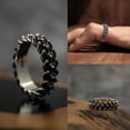 thumbnail image 4 of Moda Joyería Hombres Anillo Negro Retro Escala 925 Anillo de Plata para Hombres, 4 of 8