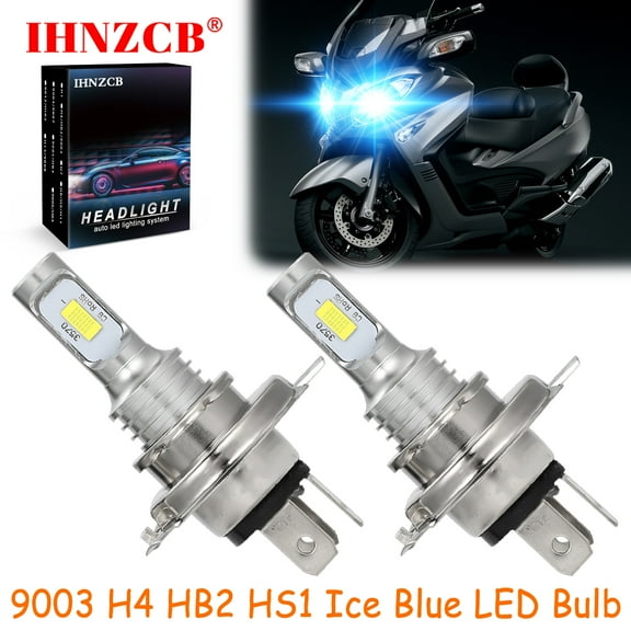 IHNZCB for Suzuki Burgman AN400/S AN650/A - 2X HS1 9003 H4 HB2 LED Headlights Bulb 55W Ice Blue YTL,Motorcycle Light,Y73