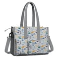 thumbnail image 2 of Teacher Tote Bag,Colorful Cartoon Dinosaurs with Mixed Elements Pattern Teacher Utility Tote Bag,Large Work Tote Bags for Women with Multiple Pockets,Top Zipper Closure,13.8x10.6x6.7 Inch, 2 of 5