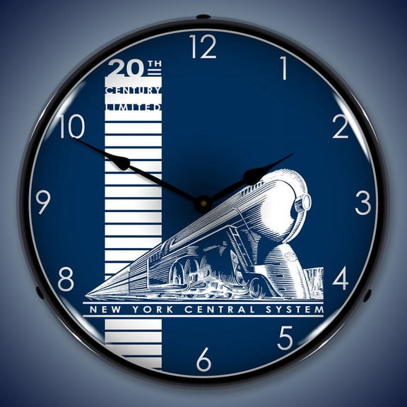 20th Century Railroad Wall Clock, Lighted