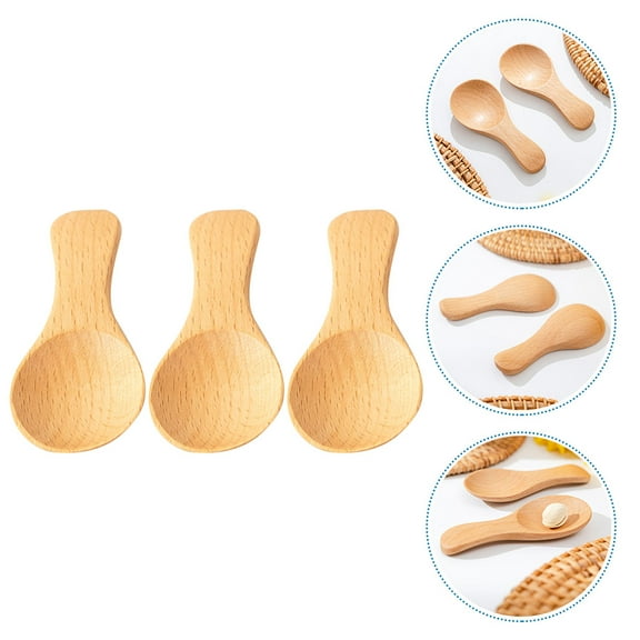 AURARMLET Ice Cream Spoons Spoon Khaki 3Pcs 3.1x1.4x0.4In