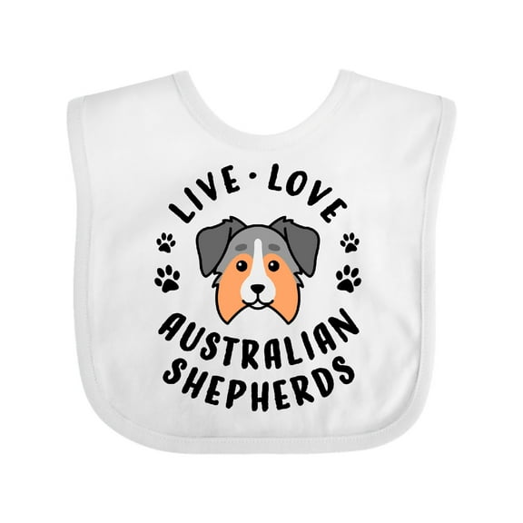 Inktastic Live Love Australian Shepherds Boys or Girls Baby Bib