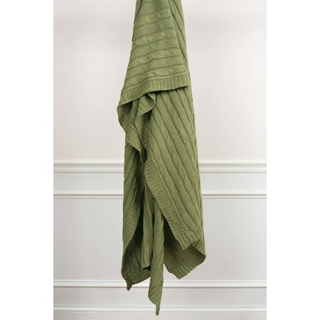 Rizzy Rugs Throw TH0154 Green Rows Bars 50" x 60" Rectangle