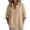 Khaki, variant on jobturf Long Sleeve Cotton Linen Tops for Women Collared V Neck Henley Shirts Spring Fall Loose Fit Casual Blouses S-2XL