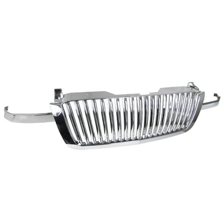 - Spec-D Tuning 2003-2005 Chevy Chevrolet Silverado 3Pcs Abs Vertical Front Grill Hood Grille Chrome 03 04 05