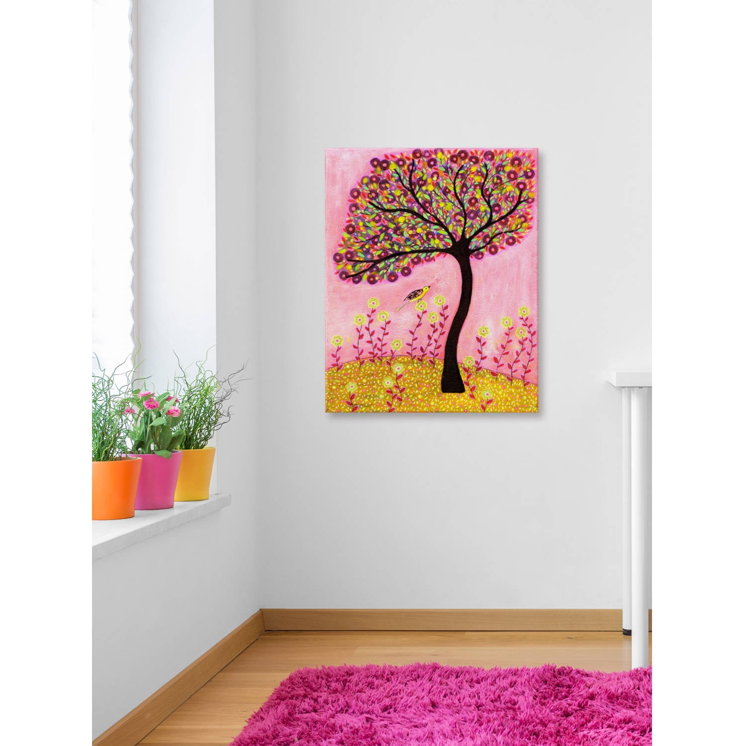 Marmont Hill "Blush Tree" by Sascalia Painting Print on Wrapped Canvas