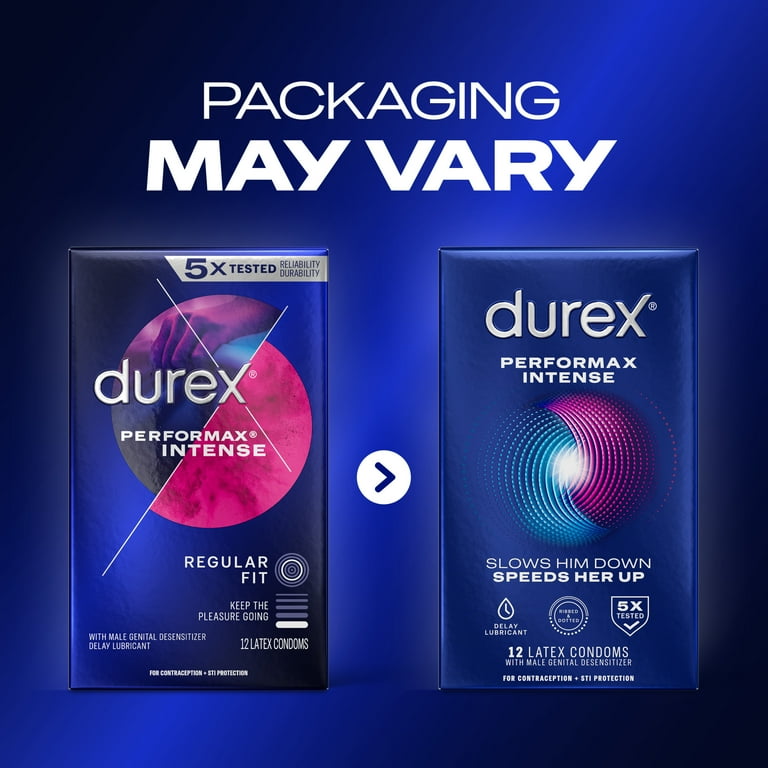 Durex Performax Intense Condoms, Ultra Fine, Ribbed, Dotted