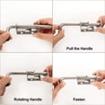 thumbnail image 3 of 12 Pack 5 Inch Spring Loaded Latch Pin 304 Stainless Steel Barrel Bolt Thickened 2mm Door Lock, Brushed Finished, 3 of 5