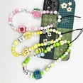thumbnail image 2 of pitrice Mobile Phone Chain Flower Beaded Strap Wrist Portable Fashion Universal Case Lanyard Rope Decoration Jewelry for Girls Pink, 2 of 6