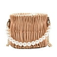 thumbnail image 2 of Bolso de mano de mimbre para mujer Mini bandolera de paja Ehuebsd con cadena de perlas tejidas a la moda, 2 of 9