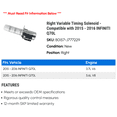 thumbnail image 2 of Right Variable Timing Solenoid - Compatible with 2015 - 2016 INFINITI Q70L, 2 of 2