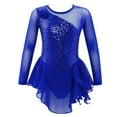 thumbnail image 2 of Kvysinly Kids Girls Sparkly Sequins Ballet Lyrical Dance Dress Long Sleeve Gymnastic Tutu Leotard Royal Blue 6, 2 of 5