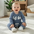 thumbnail image 5 of Enyan Little Brother Matching Outfits Newborn Baby Boy Sweatshirt Pants Set 2Pcs Fall Winter Clothes（Size 0-1 Months）, 5 of 7