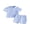 Blue, variant on BemeyourBBs 2Pcs Toddler Baby Boy Summer Outfits Infant Baby Boys Summer Clothes Short Sleeve Lapel Collar Solid Color Jacquard Shirt Tops and Elastic Waist Shorts Set