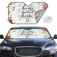 thumbnail image 2 of Balery Home Sweet Home Floral Windshield Sun Shade, Car Front Window Sunshade Cover ,Automotive Interior Portected Blocks Uv Rays For Car Pickup Truck Suv Accessories- Small, 2 of 7