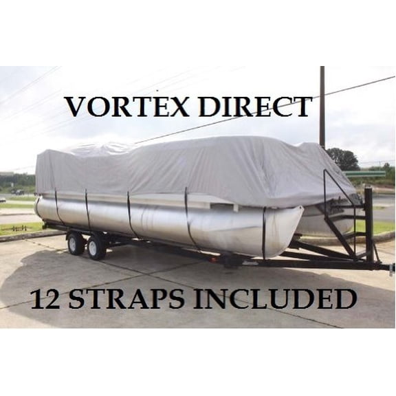 BRAND NEW VORTEX *GREY/GRAY* 24' ULTRA 3 PONTOON BOAT COVER, HAS ELASTIC AND STRAPS FITS 22'1" TO 23 TO 24 FT LONG, UP TO 102" BEAM (FAST SHIPPING - 1 TO 4 BUSINESS DAY DELIVERY)