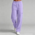 thumbnail image 6 of Mifsaly Womens Straight Leg Sweatpants High Waisted Lounge Pants with Pockets Casual Warm Comfortable Outwork Athletic Outfits, 6 of 8