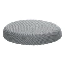Unique Bargains 11 Inches Round Bar Stool Cover Washable Elastic Stool Cushion Slipcovers Light Gray