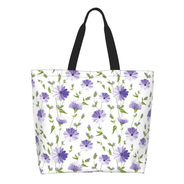 Easygdp Purple Chicory Bolsas Tote para Mujer, Bolsos de Hombro para Viaje, Bolsos de Mano de Gran Capacidad para Compras y Trabajo