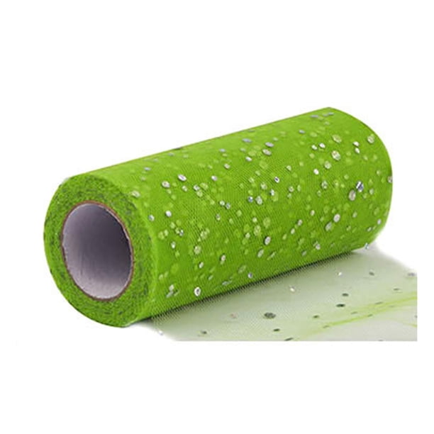 Jikaix 1 Rollo de Adorno de Purpurina Rollo de Tul Sin Olor Red Hilado Decoraciones de Guirnalda Cinta Transparente para Interiores