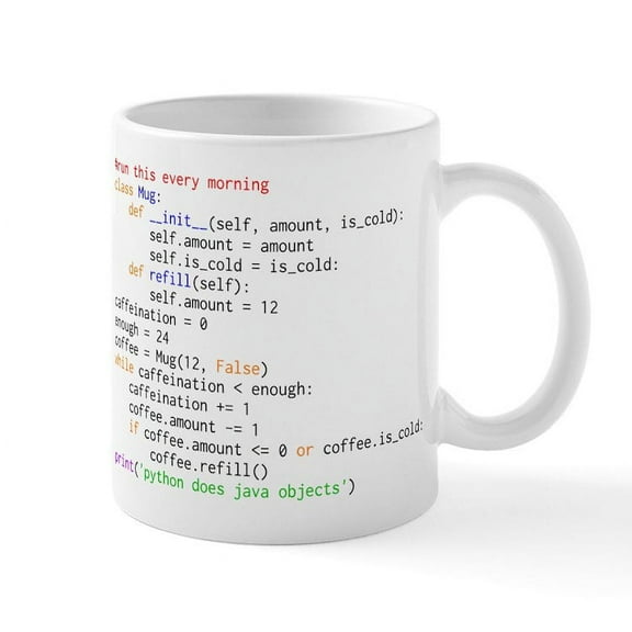 CafePress - Python Does Java Objects Mugs - 11 oz Ceramic Mug - Novelty Coffee Tea Cup