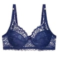 thumbnail image 6 of Underwire Bras for Women Summer Lightweight Elegant Floral Lace Adjustable Strap Padded Push Up Bra, 6 of 6