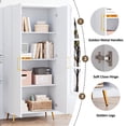 thumbnail image 6 of YouTrend 69'' Tall Storage Cabinet,White Wood Kitchen Pantry Cabinet with 4 Shelves & 2 Doors for Living Room, Bathroom, Office, 6 of 9